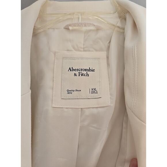 Abercrombie & Fitch Beige One-Button Formal Business Coat Suit Womans Size 2XL - Picture 3 of 5